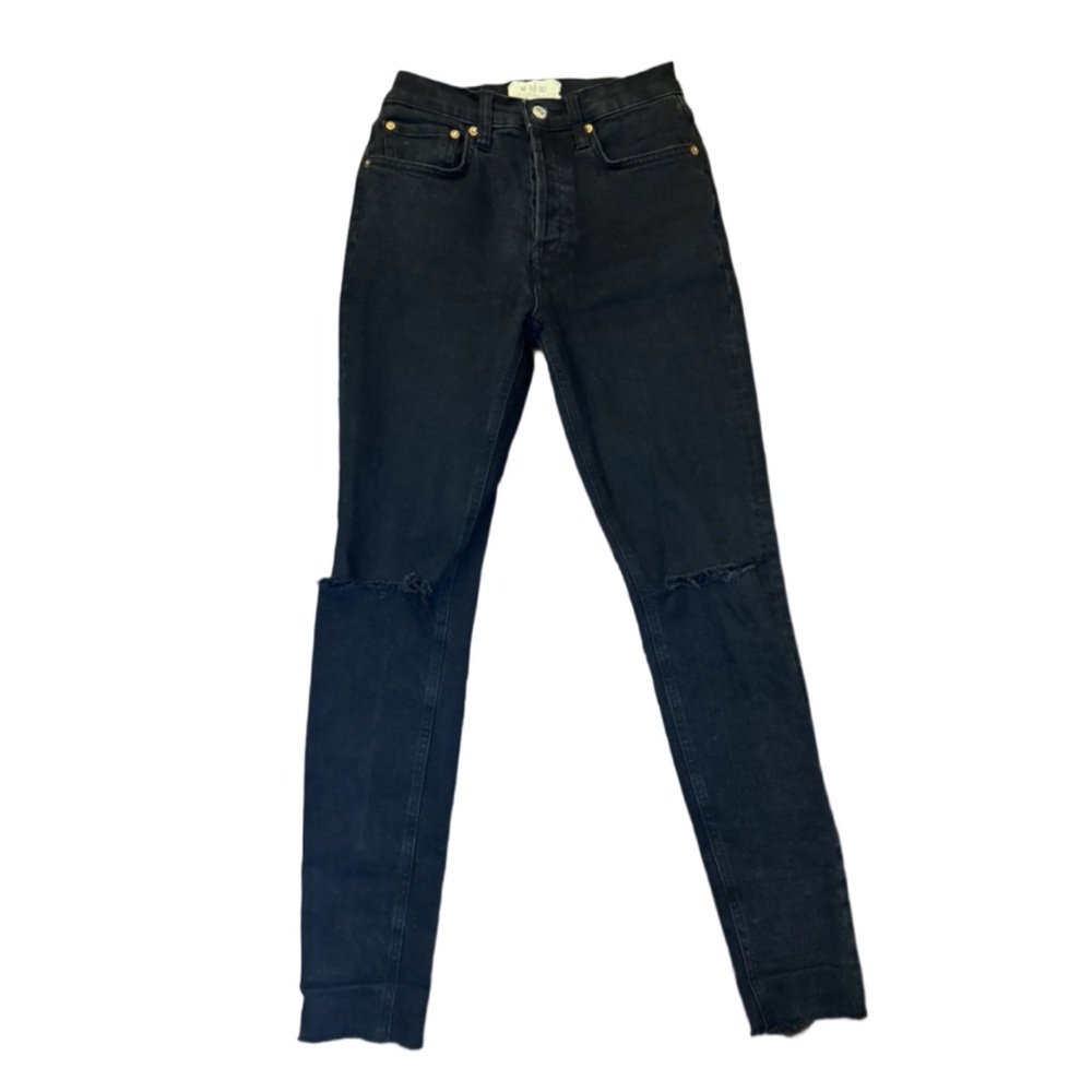 Free People WE THE FREE Black Distressed Denim
